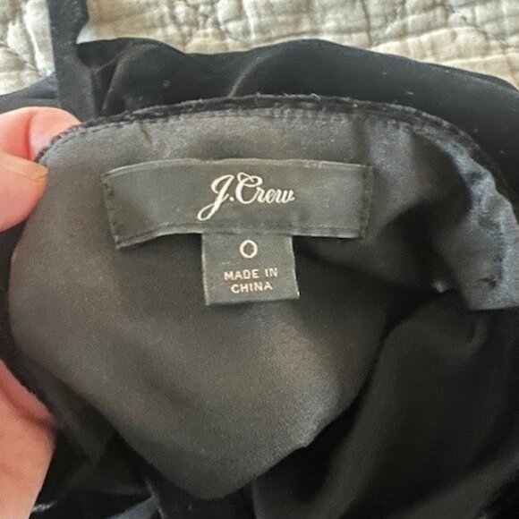 J. Crew Black Sleeveless Velvet Jumpsuit - Size 0 - Picture 5 of 10